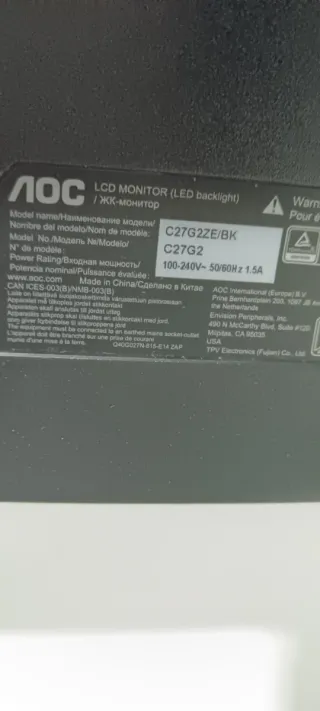 Monitor AOC 240hz FHD 27''