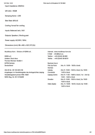 Amplificador Etapa JB Systems VX 700 MK2