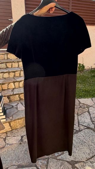 Vestido y chaqueta fiesta negro y dorado