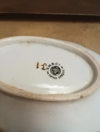 8 piezas vajilla China Opaque S.M.& Co