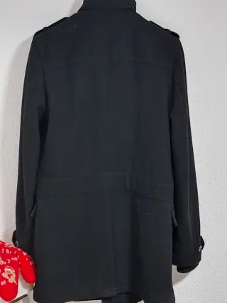 Abrigo paño negro Pull&Bear talla 38