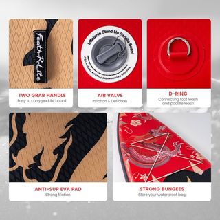 Tabla de Paddle Surf Hinchable Roja Dragón