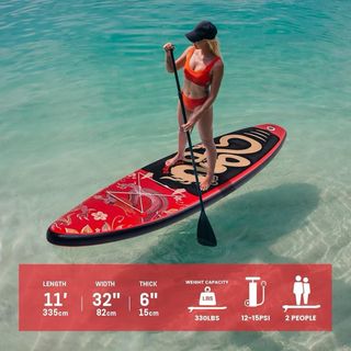 Tabla de Paddle Surf Hinchable Roja Dragón