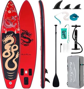 Tabla de Paddle Surf Hinchable Roja Dragón