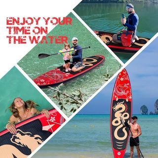 Tabla de Paddle Surf Hinchable Roja Dragón