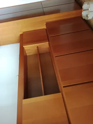 Dormitorio juvenil caoba con cajones cama nido