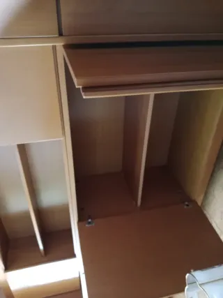 Dormitorio juvenil caoba con cajones cama nido