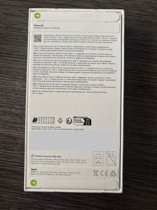 Iphone 16 256 gb Negro