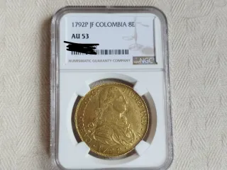 8 Escudos 1792 JF Popayan NGC AU 53 - Carlos IV.