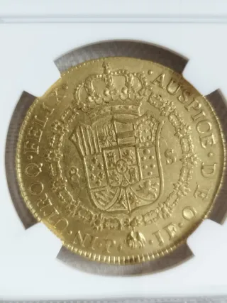 8 Escudos 1792 JF Popayan NGC AU 53 - Carlos IV.