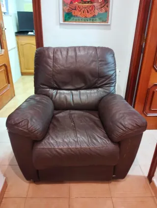Sofá relax de piel