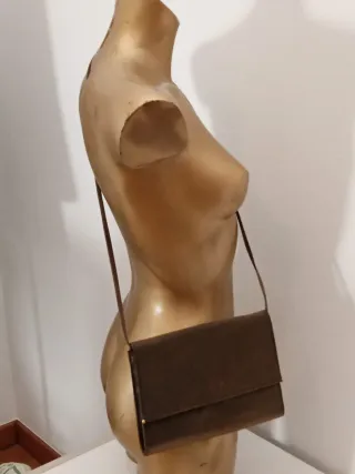 Borsetta piatta vintage marrone