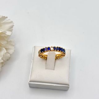 Anillo oro 18kt con diamantes y zafiros