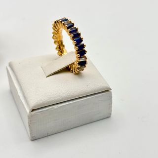 Anillo oro 18kt con diamantes y zafiros