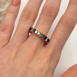 Anillo oro 18kt con diamantes y zafiros