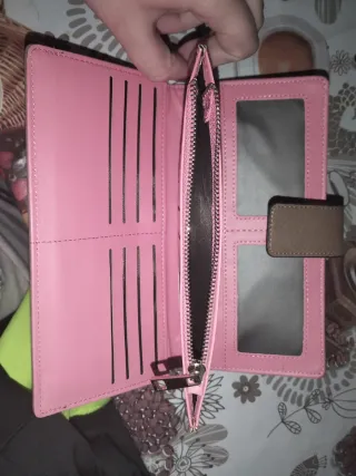 Monedero grande mujer beige