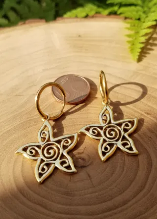 Aro acero dorado con estrella