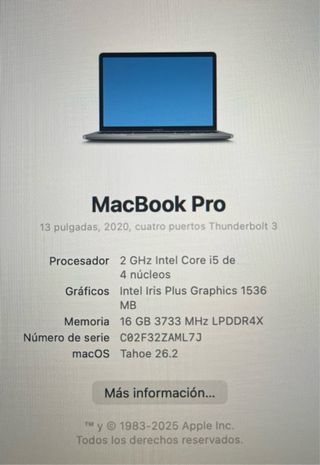 Macbook Pro Mediados 2020 (Se admiten ofertas)