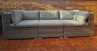 Divano da esterno in tessuto grigio