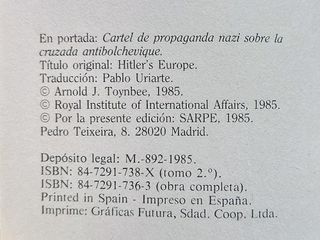 3x2 Libro La Europa de Hitler de Arnold J. Toynbee