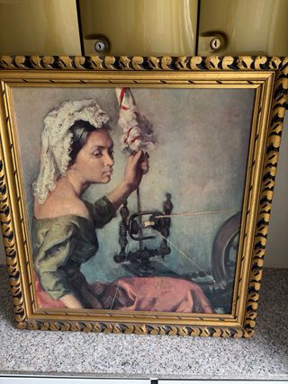 Cuadro antiguo mujer retrato