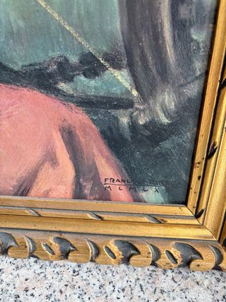 Cuadro antiguo mujer retrato