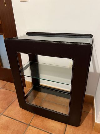 CONJUNTO RECIBIDOR: ESPEJO+CONSOLA (CUERO-CRISTAL)