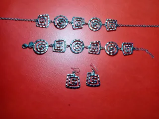 Completo gioielli argentati da donna