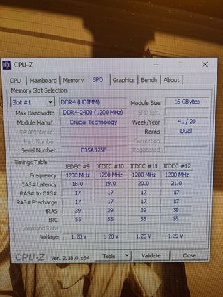 Módulo de 16GB de memoria RAM DDR4 2400 MHz