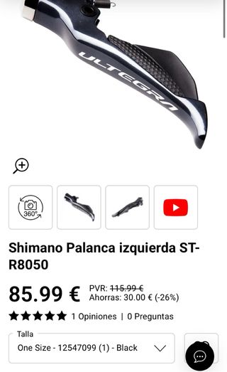 Palanca Cambio Shimano Ultegra Di2 ST-R8050 L.H.