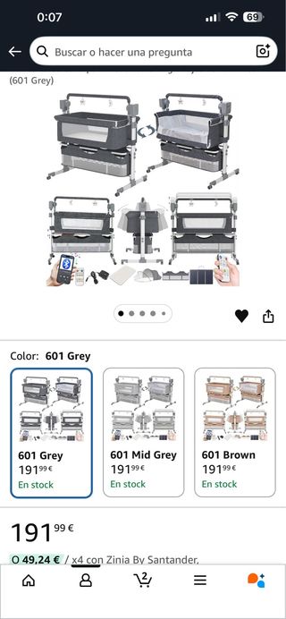 Cuna colecho con balancín