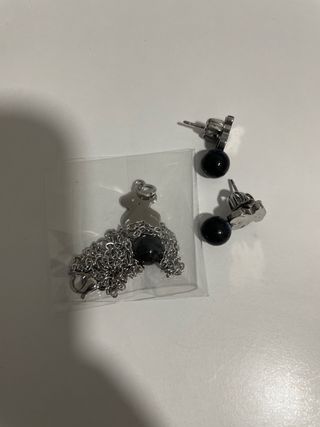 Set Gioielli Orso Nero e Argento