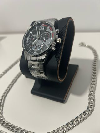 Reloj y Cartera con Cadena