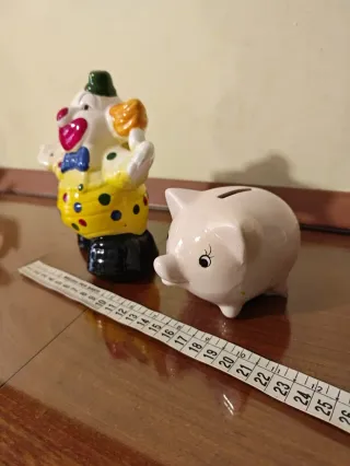 Set 2 Salvadanai Vintage: Pagliaccio Ceramica