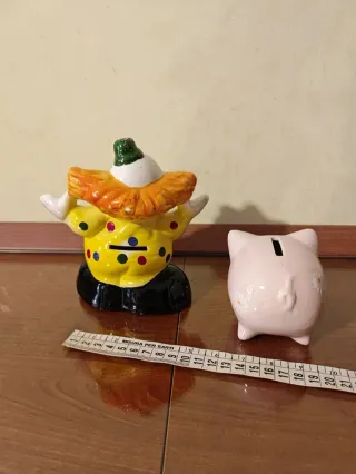 Set 2 Salvadanai Vintage: Pagliaccio Ceramica