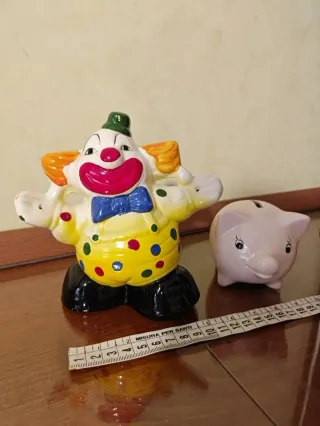 Set 2 Salvadanai Vintage: Pagliaccio Ceramica