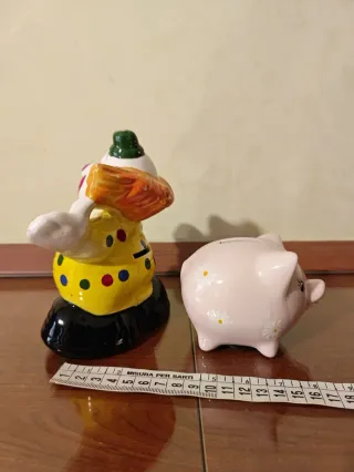 Set 2 Salvadanai Vintage: Pagliaccio Ceramica