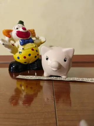 Set 2 Salvadanai Vintage: Pagliaccio Ceramica