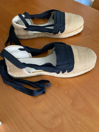 Esparteñas de esparto con lazo