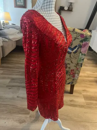 Vestido noche fiesta cóctel rojo