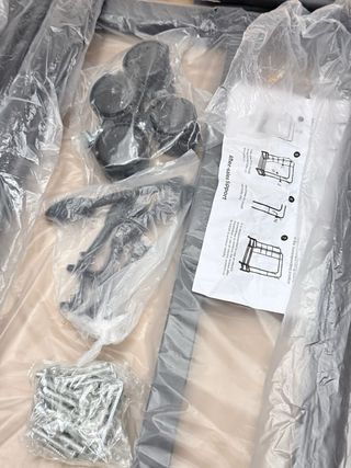 Perchero doble burro de ropa con estantes zapatero