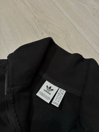 Sudadera Adidas originals half zip negra y blanca