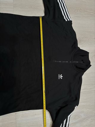 Sudadera Adidas originals half zip negra y blanca
