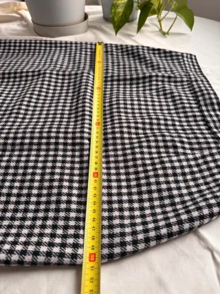 Gonna midi sartoriale a pied de poule, vintage