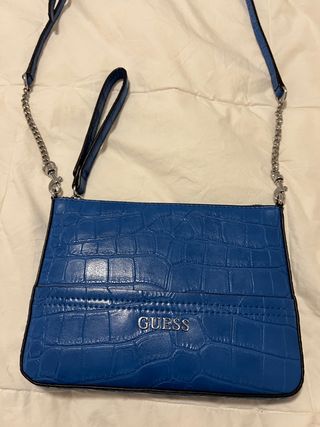 Bolso Cartera Guess Azul Cocodrilo