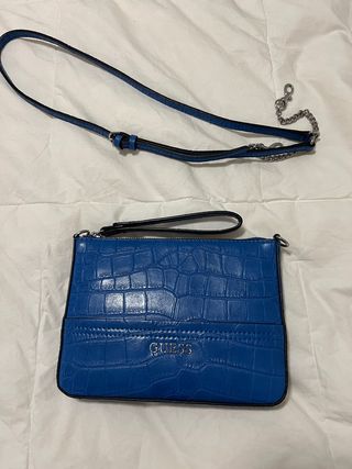 Bolso Cartera Guess Azul Cocodrilo