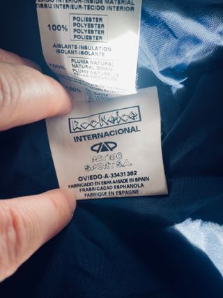 Abrigo Roc Neige azul plumas natural