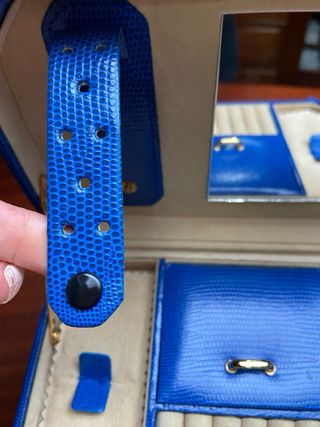 Porta-joias Sir Rounds Azul e Bege