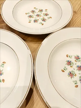 3 Platos Hondos, porcelana KG Lunéville - Limoges