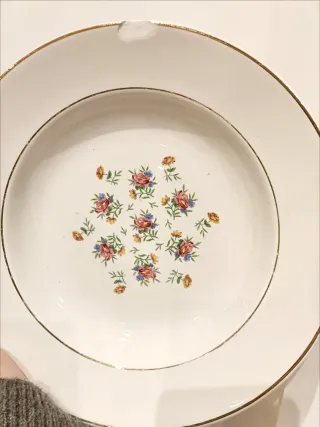 3 Platos Hondos, porcelana KG Lunéville - Limoges